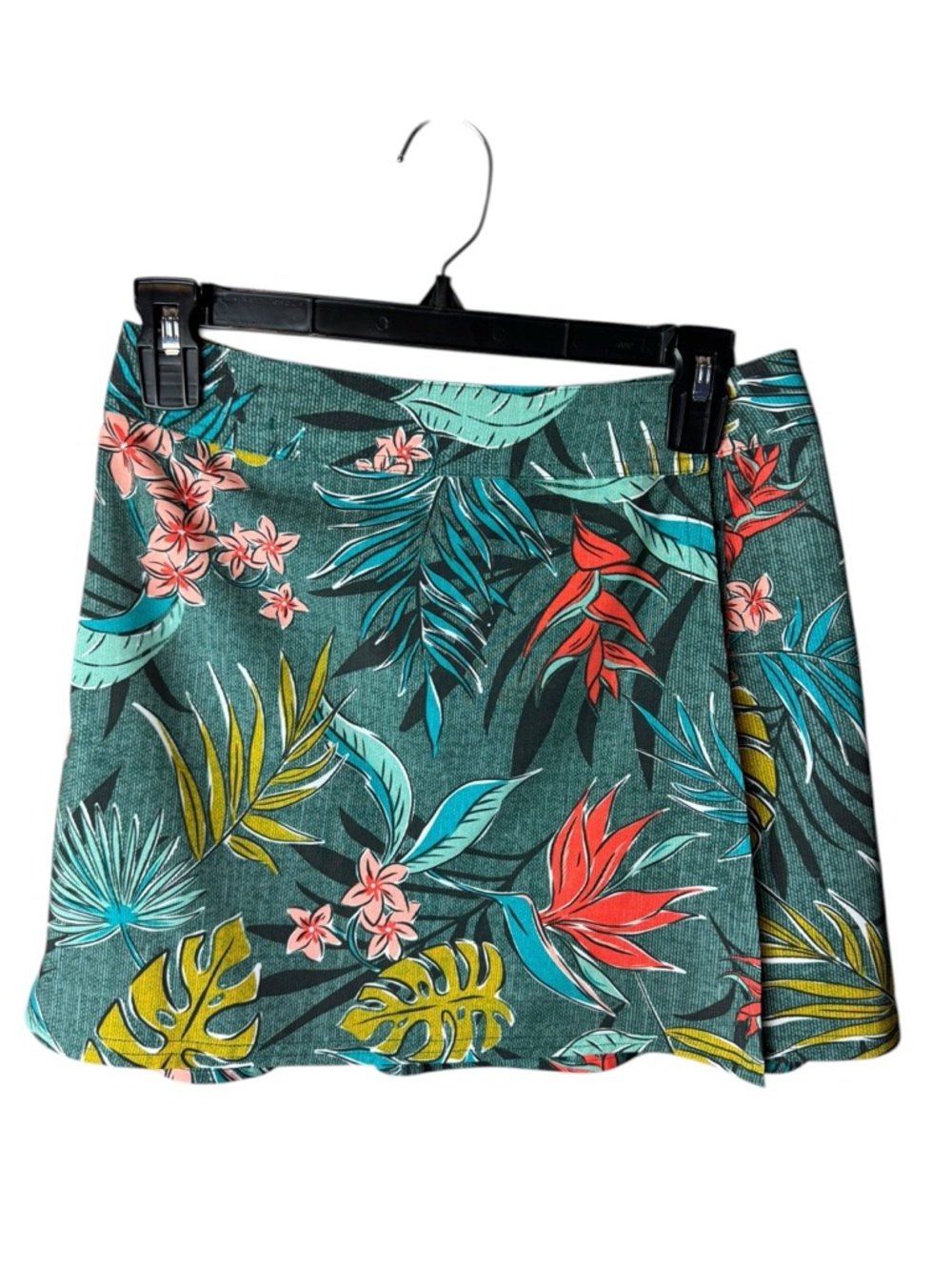 Ripskirt Hawaii Wrap Mini Skirt Length 1 Size XS Green Tropical Print